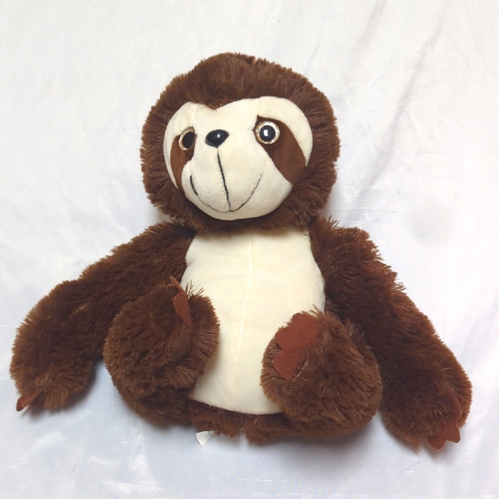 11" Plush Sitting Sloth Stuffed Animal‎ B.J. Toy Co. Gold Glitter Eyes